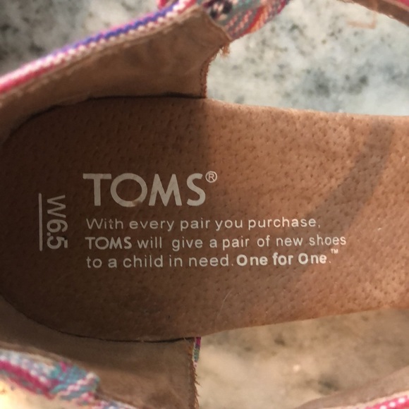 Toms Sarape Multicolor Cork Wedge Heel Sandals - Picture 3 of 4
